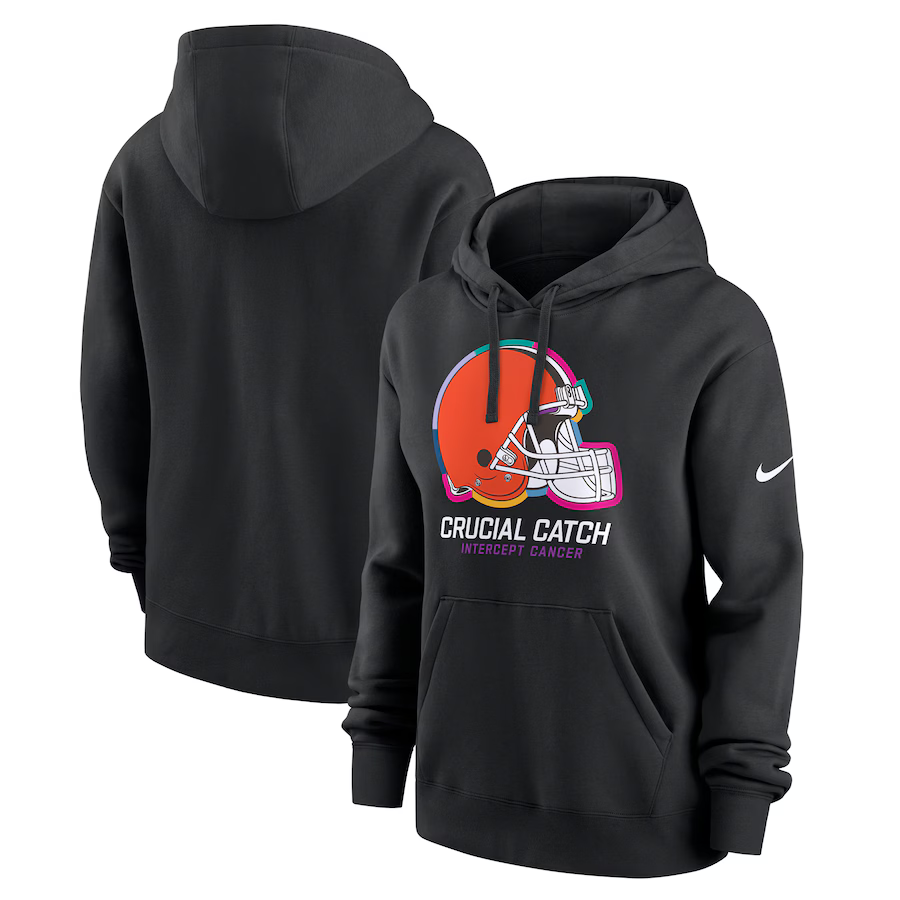 Women Cleveland Browns Black 2024 Nike NFL hoodie 2->nfl t-shirts->Sports Accessory